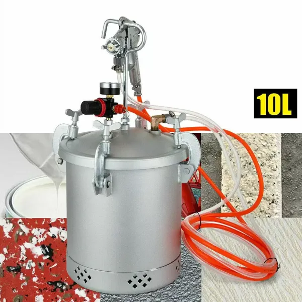 Paint gun - 10 l tank - With air regulator and safety valve