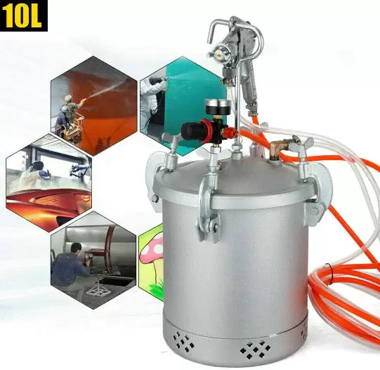 Paint gun - 10 l tank - With air regulator and safety valve