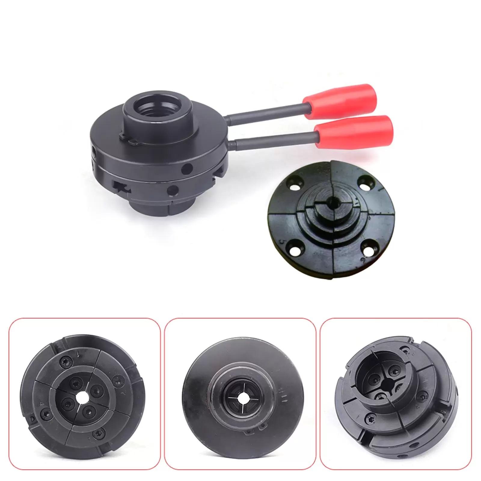 4 Jaw Rotary Chuck - 4 Jaw Chuck - M33 + M18 Self Centering - M18 Chuck + Jaw 4 Jaw Rotary Chuck - 4 Jaw Chuck - M33 + M18 Self Centering - M18 Chuck + Jaw