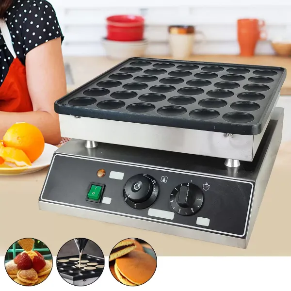 220V 1000W Bubble Waffle Maker 36 Holes Stainless Steel Egg Waffle Maker Hong Kong Style Bubble Egg Waffle Maker Adjustable Temperature with Timer