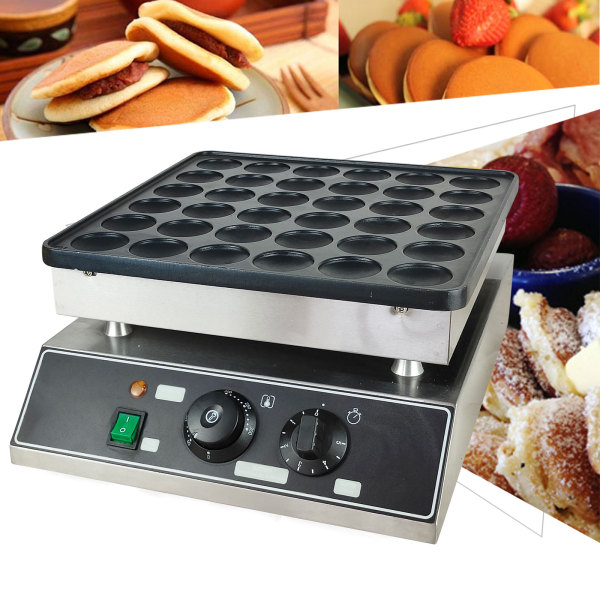 220V 1000W Bubble Waffle Maker 36 Holes Stainless Steel Egg Waffle Maker Hong Kong Style Bubble Egg Waffle Maker Adjustable Temperature with Timer