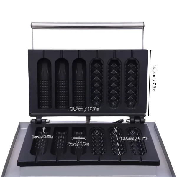Stainless Steel Waffle Maker - Cinnamon Waffle Maker - For Waffles and Waffles - Non-Stick Coating - 1500 W - 50-300 °C