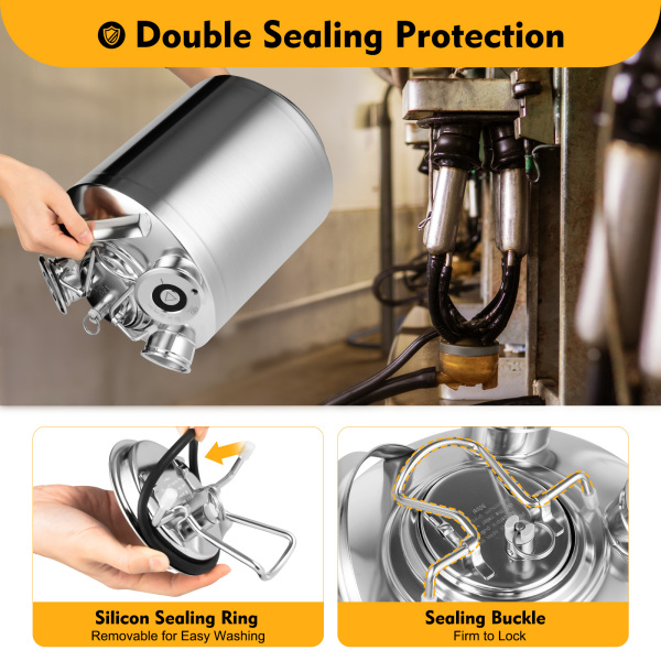 10L Stainless Steel Beer Cleaning Keg Cleaning Container 3 Head Cleaning Tank Beer Crate Cleaning Keg