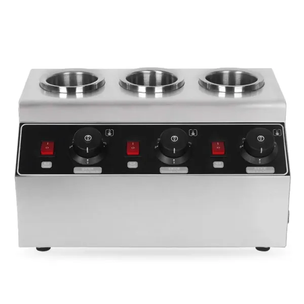 240W 3 Bottle Adjustable Stainless Steel Electric Sauce Warmer Warming Appliance for Restaurant