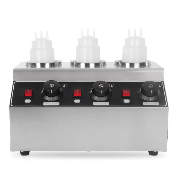 240W 3 Bottle Adjustable Stainless Steel Electric Sauce Warmer Warming Appliance for Restaurant
