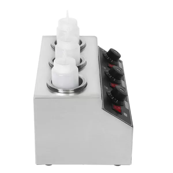 240W 3 Bottle Adjustable Stainless Steel Electric Sauce Warmer Warming Appliance for Restaurant
