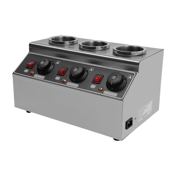 240W 3 Bottle Adjustable Stainless Steel Electric Sauce Warmer Warming Appliance for Restaurant
