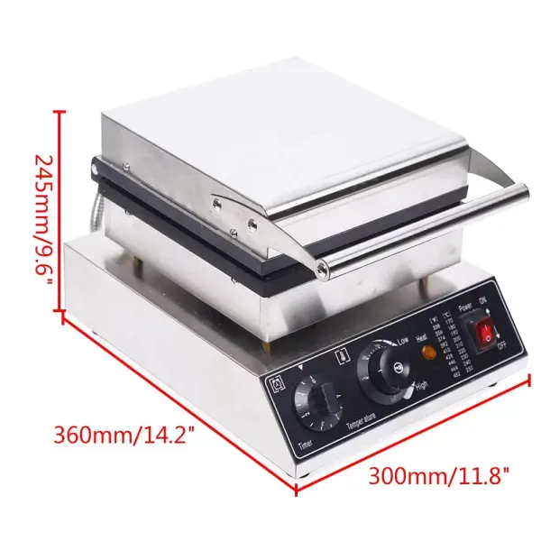 1750 W waffle maker for 4 Belgian waffles, non-stick coating, square waffle maker, with timer and thermostat 1750 W waffle maker for 4 Belgian waffles, non-stick coating, square waffle maker, with timer and thermostat