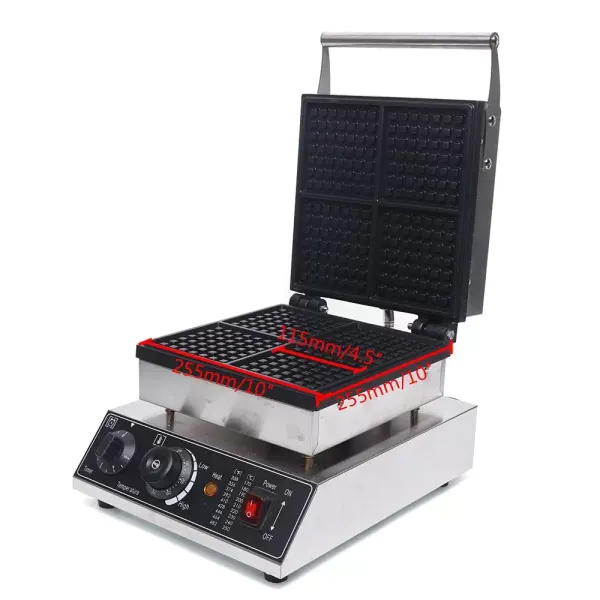 1750 W waffle maker for 4 Belgian waffles, non-stick coating, square waffle maker, with timer and thermostat 1750 W waffle maker for 4 Belgian waffles, non-stick coating, square waffle maker, with timer and thermostat