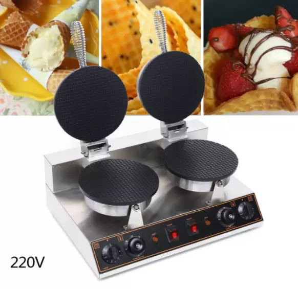 Cone iron with 1200 W, waffle maker, cone maker, ice cream cone maker, 180° rotation, non-stick coating