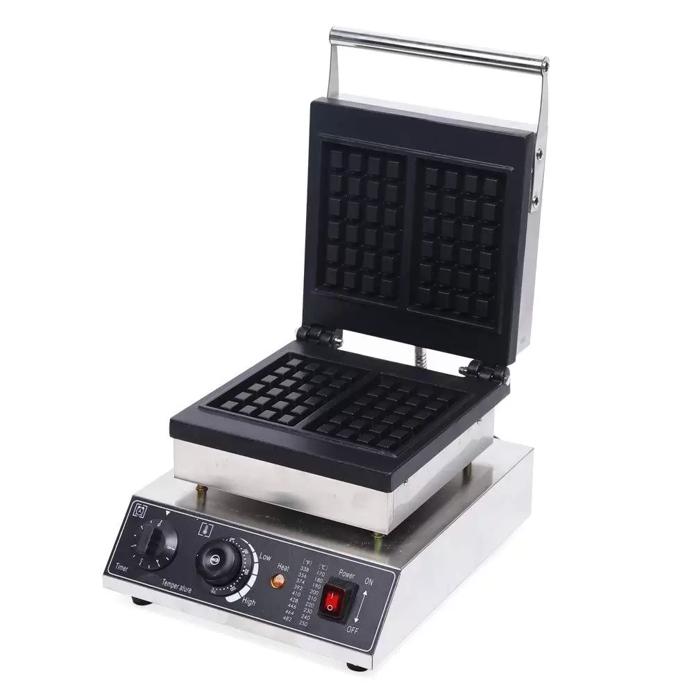 1500 W Square Waffle Maker For 2 Belgian Waffles Non-stick Coating With Timer And Thermostat Commercial Waffle Maker