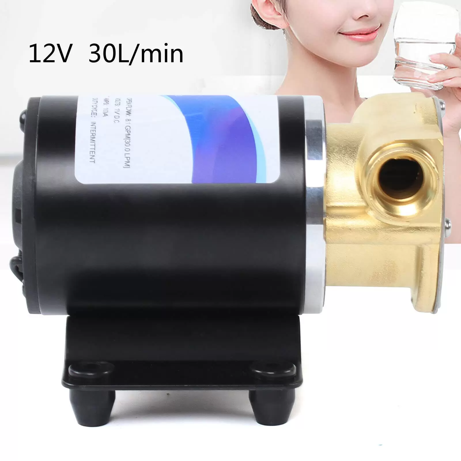 12 V Diaphragm Water Pump Self-priming Pressure Pump 30 l/min For Deck and Anchor Washdown for Camper Kitchen Bathroom Marine 12 V Diaphragm Water Pump Self-priming Pressure Pump 30 l/min For Deck and Anchor Washdown for Camper Kitchen Bathroom Marine