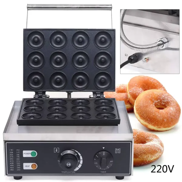 Electric Donut Machine Mini Donut Machine Waffle Maker 12 Grid Waffle Maker Double Sided Heating 220v 1500W
