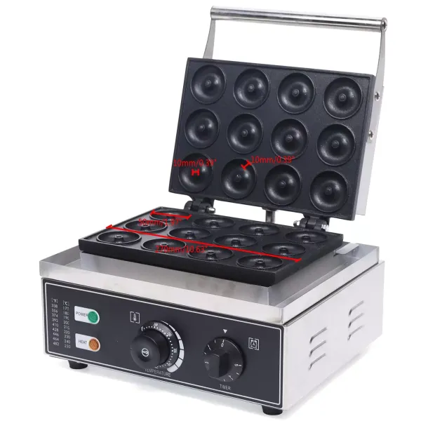 Electric Donut Machine Mini Donut Machine Waffle Maker 12 Grid Waffle Maker Double Sided Heating 220v 1500W