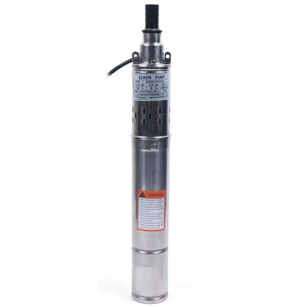 Deep Well Pump 3 Inch Stainless Steel Submersible Pump 250w Well Pump Max Flow Rate 1600 L/h 220 V For Removing Deep Fountains Groundwater