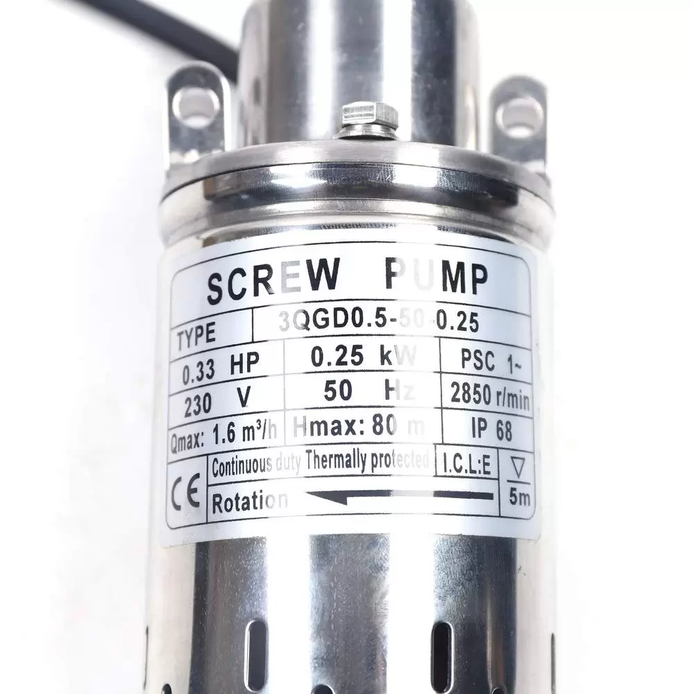 Deep Well Pump 3 Inch Stainless Steel Submersible Pump 250w Well Pump Max Flow Rate 1600 L/h 220 V For Removing Deep Fountains Groundwater Deep Well Pump 3 Inch Stainless Steel Submersible Pump 250w Well Pump Max Flow Rate 1600 L/h 220 V For Removing Deep Fountains Groundwater