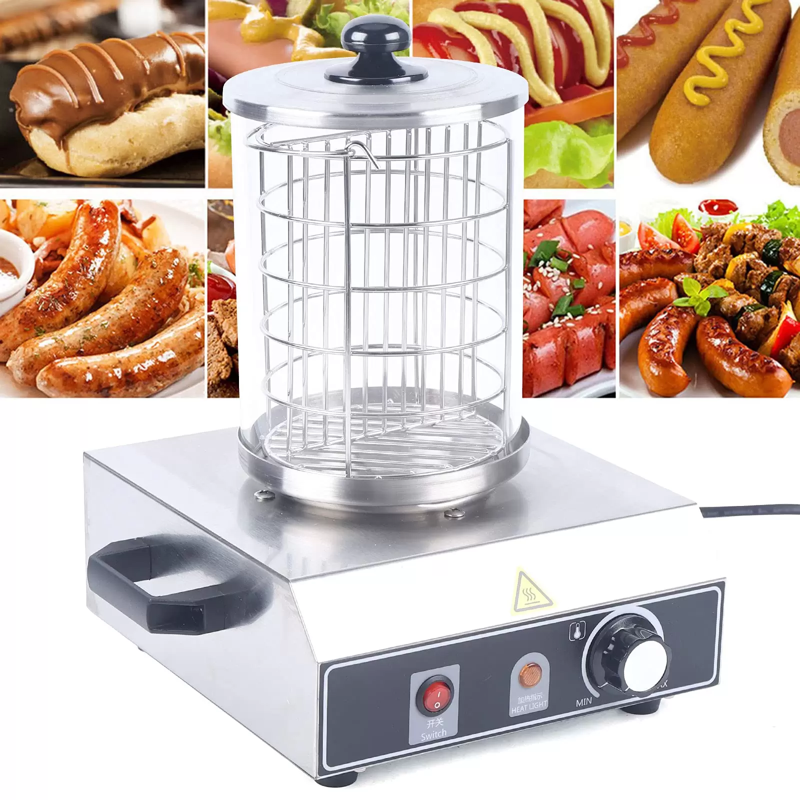Hot Dog Maker Hot Dog Warmer Professional Hot Dog Machine Hot Dog Device Stainless Steel Cage 350 Watt Hot Dog Warmer Steam Container for Hot Dog Hot Dog Maker Hot Dog Warmer Professional Hot Dog Machine Hot Dog Device Stainless Steel Cage 350 Watt Hot Dog Warmer Steam Container for Hot Dog