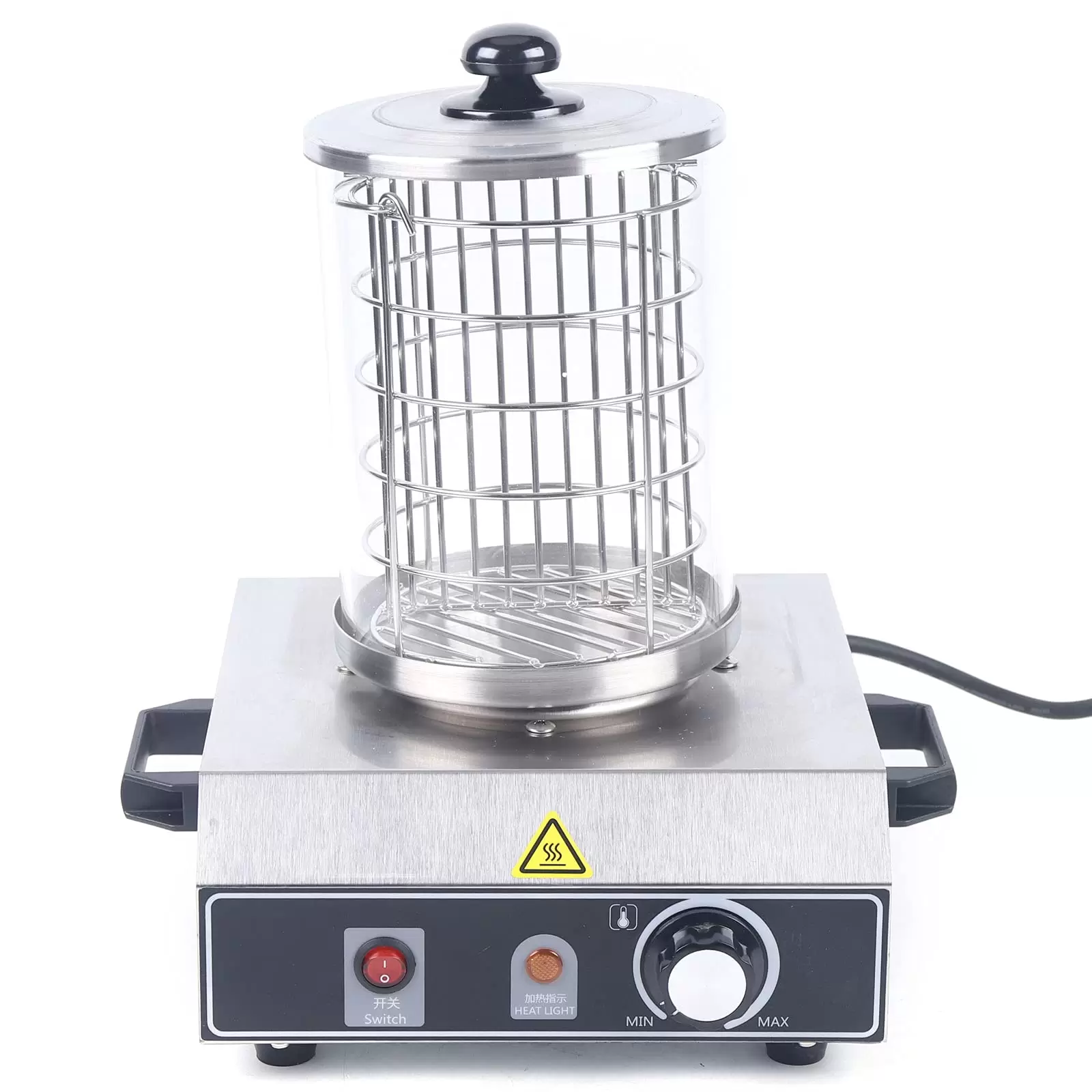 Hot Dog Maker Hot Dog Warmer Professional Hot Dog Machine Hot Dog Device Stainless Steel Cage 350 Watt Hot Dog Warmer Steam Container for Hot Dog