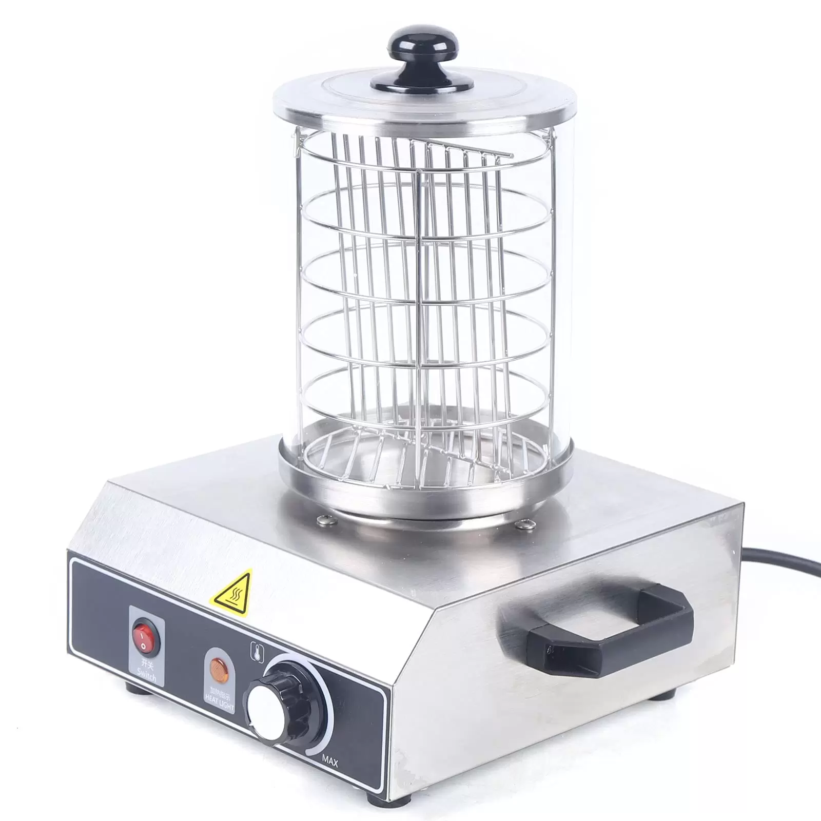 Hot Dog Maker Hot Dog Warmer Professional Hot Dog Machine Hot Dog Device Stainless Steel Cage 350 Watt Hot Dog Warmer Steam Container for Hot Dog