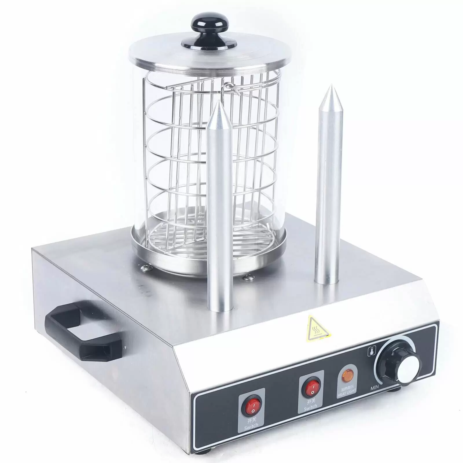 Professional Stainless Steel Hot Dog Machine Capacity Sausages & 2 Buns for Restaurants Family Sell Commericial Restaurant Hot Dog Warmer