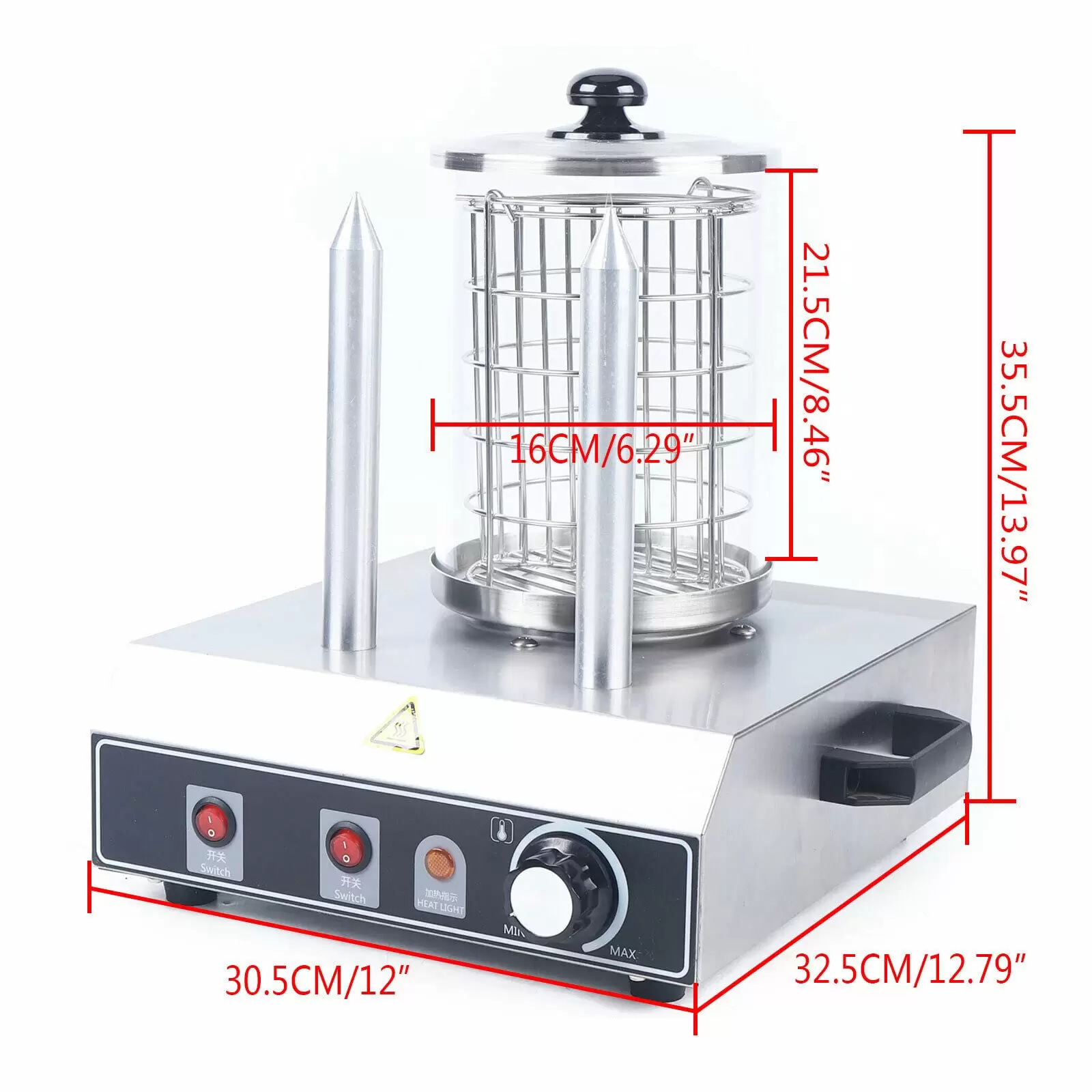 Professional Stainless Steel Hot Dog Machine Capacity Sausages & 2 Buns for Restaurants Family Sell Commericial Restaurant Hot Dog Warmer Professional Stainless Steel Hot Dog Machine Capacity Sausages & 2 Buns for Restaurants Family Sell Commericial Restaurant Hot Dog Warmer
