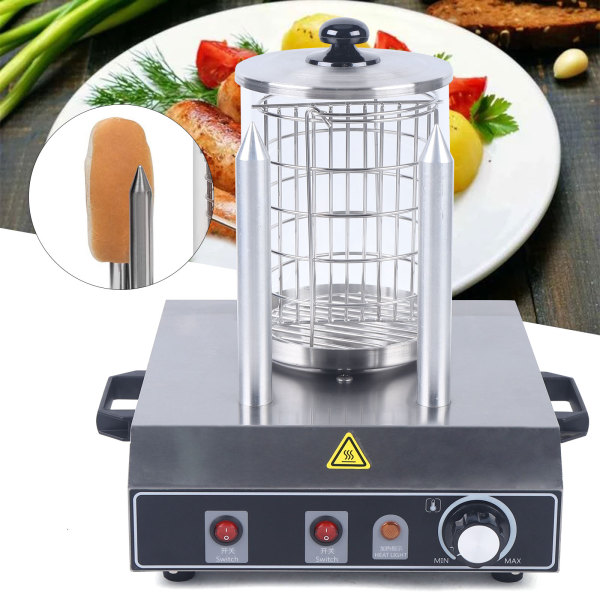 Professional Stainless Steel Hot Dog Machine Capacity Sausages & 2 Buns for Restaurants Family Sell Commericial Restaurant Hot Dog Warmer