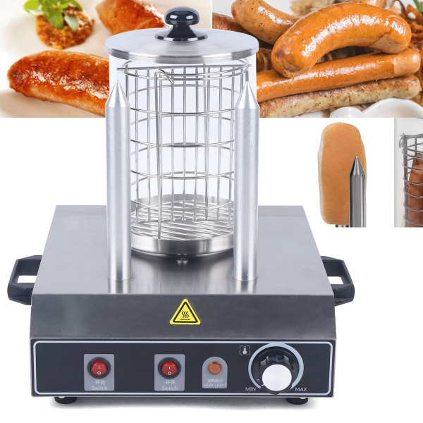 Professional Stainless Steel Hot Dog Machine Capacity Sausages & 2 Buns for Restaurants Family Sell Commericial Restaurant Hot Dog Warmer