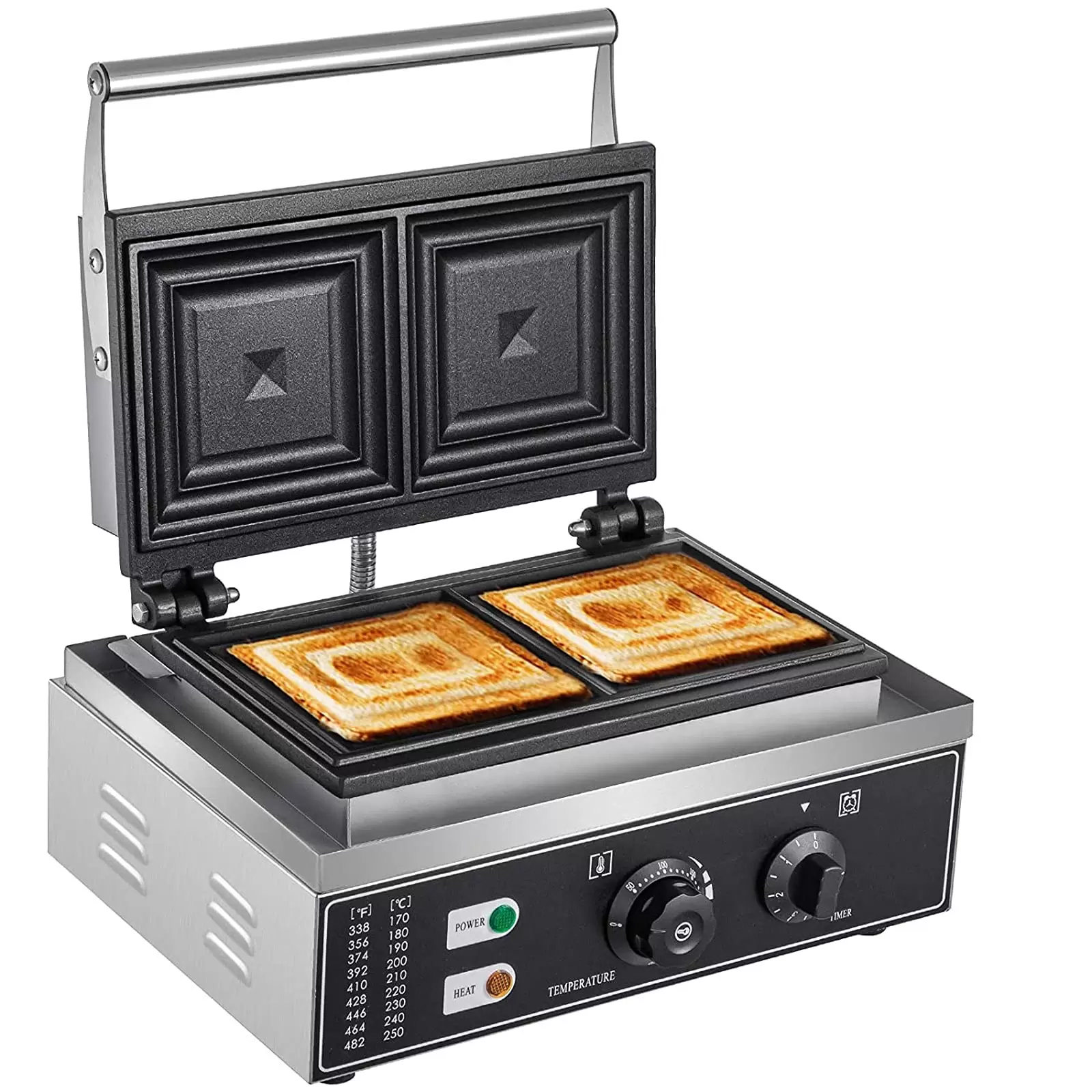 Commercial Sandwich Maker Electric Sandwich Grill Maker For Waffles Snacks Nuts Electric Grill 1500W Food-grade Stainless Steel Temperature 50~300 °C Commercial Sandwich Maker Electric Sandwich Grill Maker For Waffles Snacks Nuts Electric Grill 1500W Food-grade Stainless Steel Temperature 50~300 °C