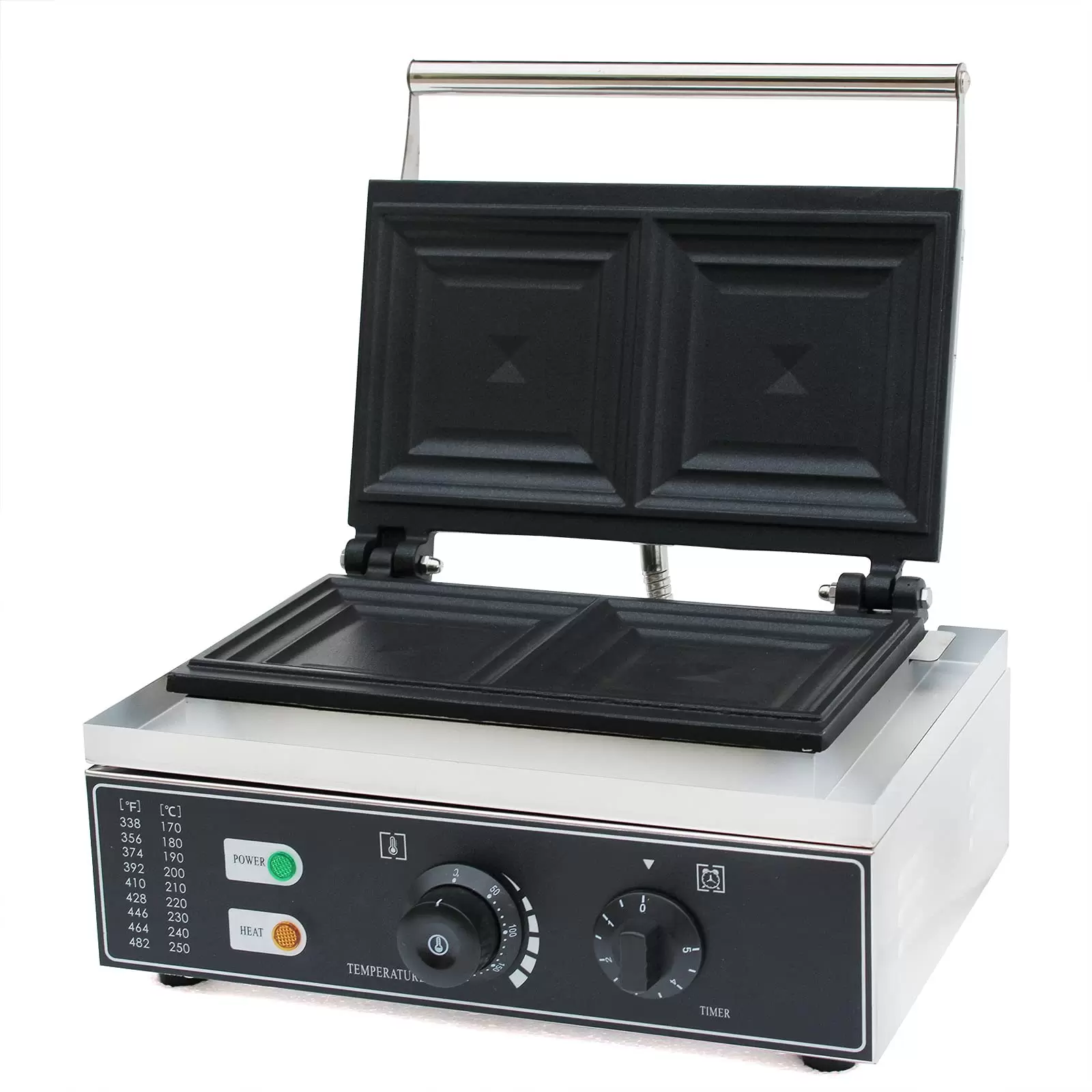 Commercial Sandwich Maker Electric Sandwich Grill Maker For Waffles Snacks Nuts Electric Grill 1500W Food-grade Stainless Steel Temperature 50~300 °C