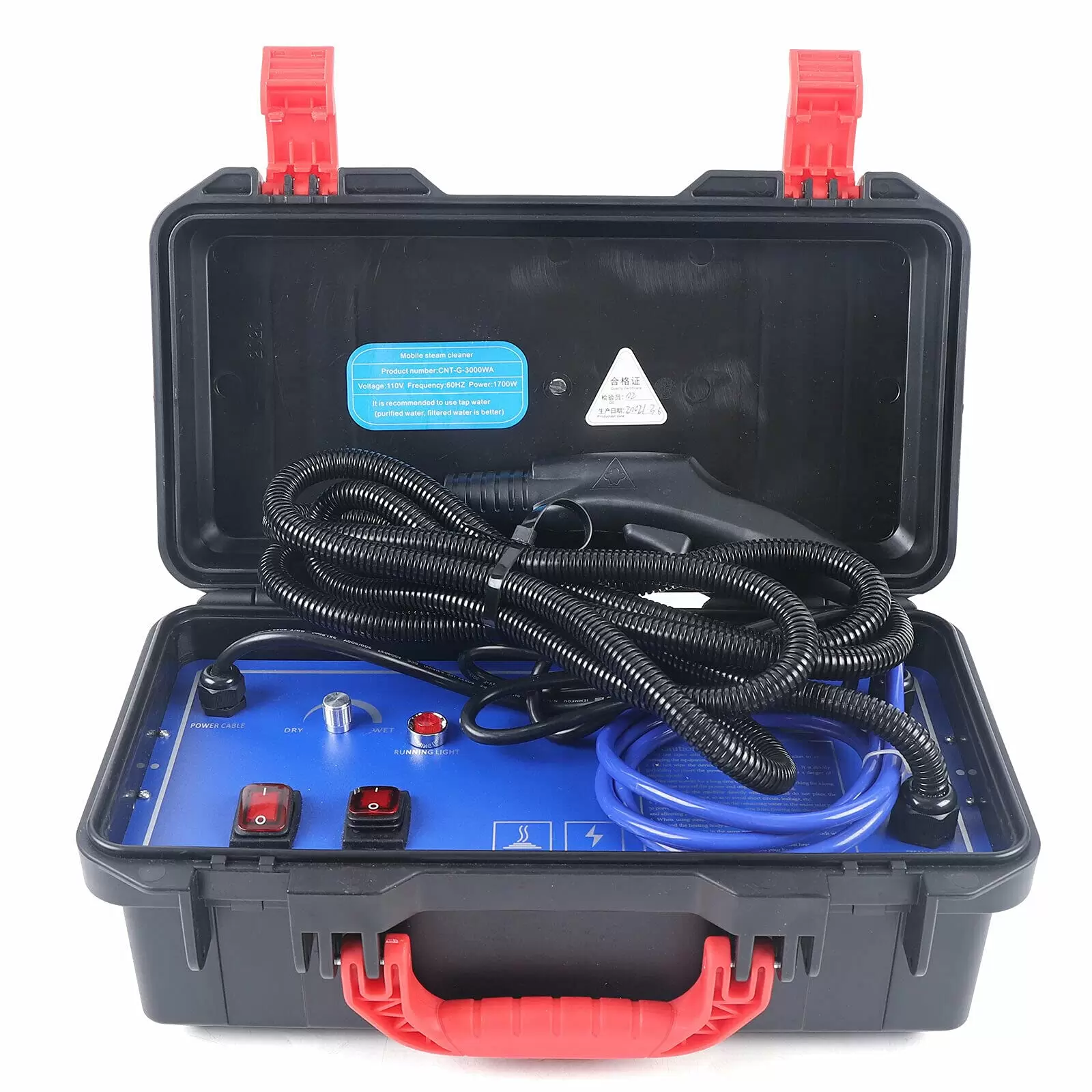 High Temperature Steam Cleaner Multi-purpose Handheld Steam Cleaner 220V 3000W 1m Inlet Hose 2.5m 3-5 Bar for Air Conditioning Extractor Hood Car