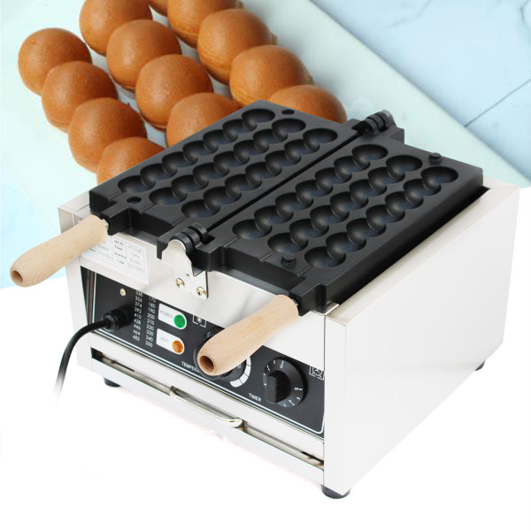 1500W 220V Commercial Bubble Waffle Maker For 21 Mini Kitchens Non-Stick Plates Adjustable Temperature with Timer