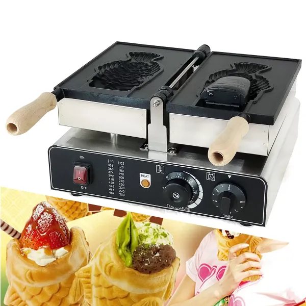 Commercial Fish Waffle Maker Non-Stick Waffle Pan with 2 Sides Fish Shape Japanese Stainless Steel Cake Pan for Bakeries Restaurants