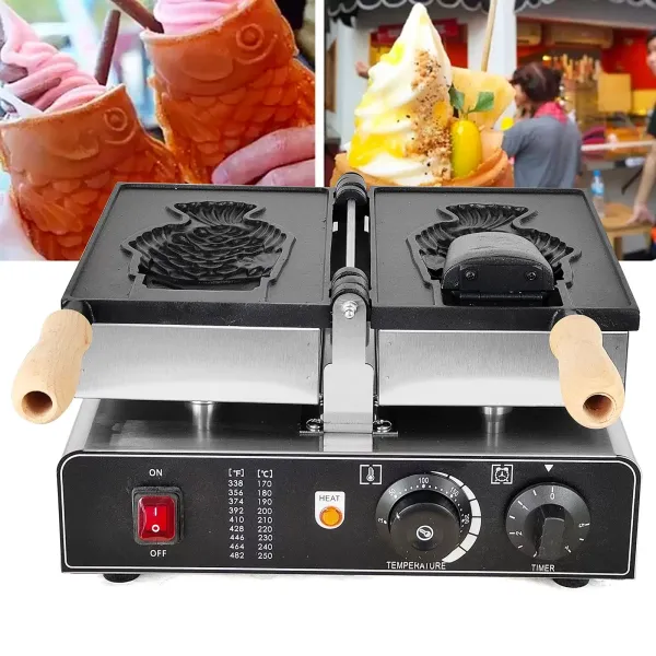 Commercial Fish Waffle Maker Non-Stick Waffle Pan with 2 Sides Fish Shape Japanese Stainless Steel Cake Pan for Bakeries Restaurants Commercial Fish Waffle Maker Non-Stick Waffle Pan with 2 Sides Fish Shape Japanese Stainless Steel Cake Pan for Bakeries Restaurants