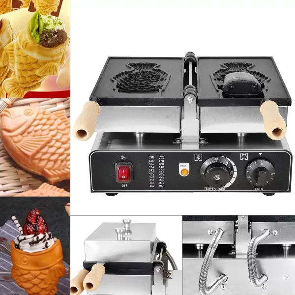 Commercial Fish Waffle Maker Non-Stick Waffle Pan with 2 Sides Fish Shape Japanese Stainless Steel Cake Pan for Bakeries Restaurants Commercial Fish Waffle Maker Non-Stick Waffle Pan with 2 Sides Fish Shape Japanese Stainless Steel Cake Pan for Bakeries Restaurants