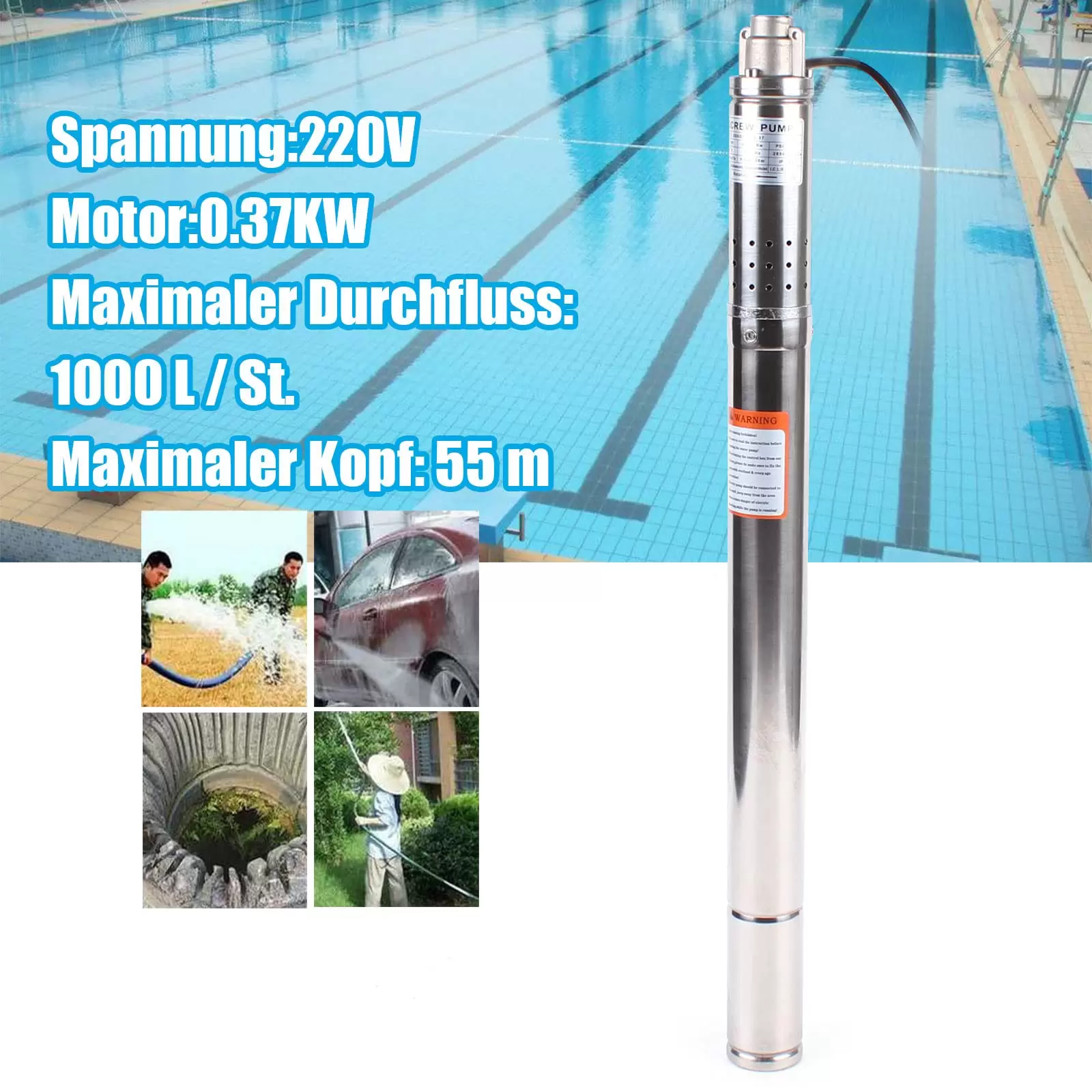 2 Inch 370W Deep Well Pump Stainless Steel Submersible Pump Water Pump Pump Submersible Pump 2" Deep Well Pump Garden Water Pump 2 Inch 370W Deep Well Pump Stainless Steel Submersible Pump Water Pump Pump Submersible Pump 2" Deep Well Pump Garden Water Pump