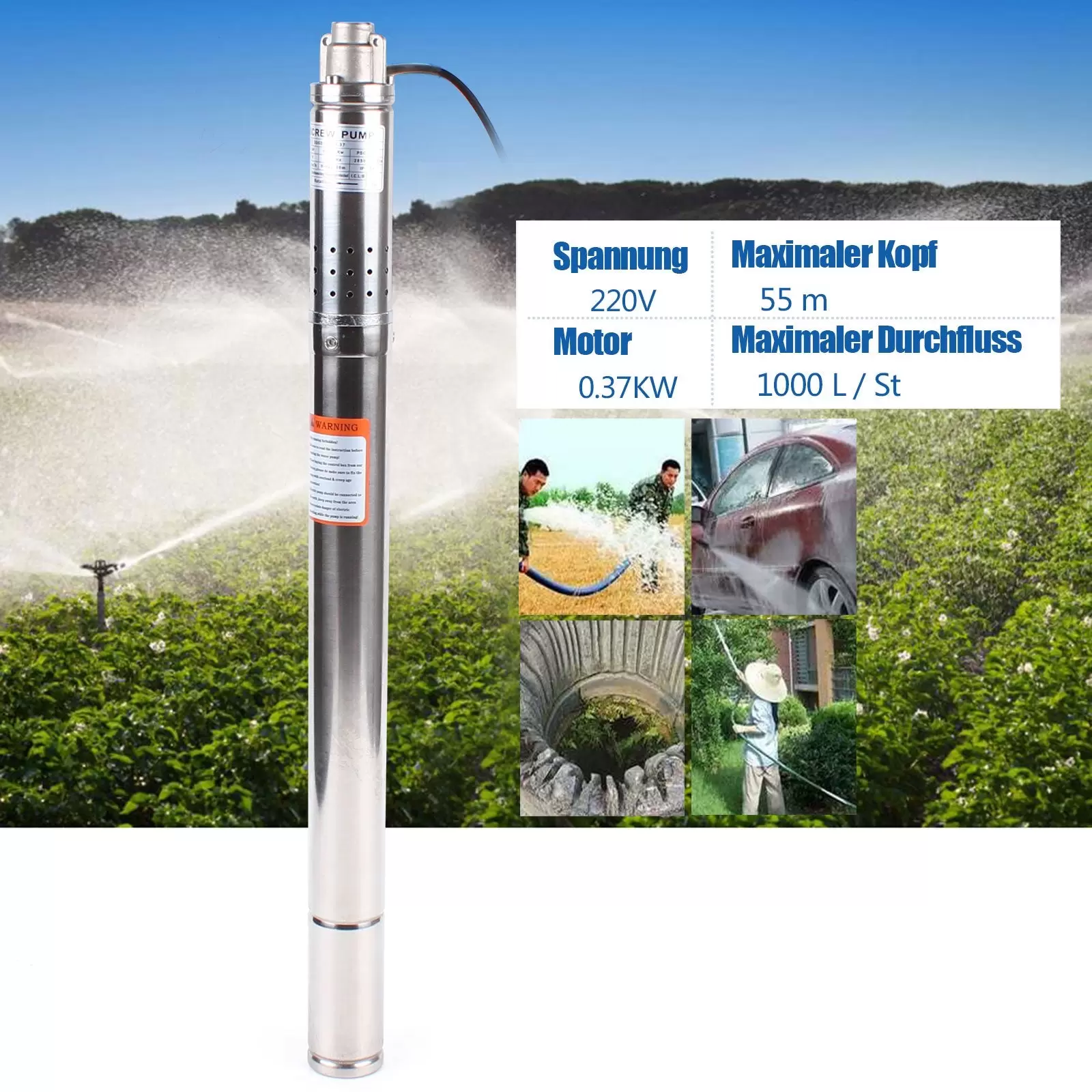 2 Inch 370W Deep Well Pump Stainless Steel Submersible Pump Water Pump Pump Submersible Pump 2" Deep Well Pump Garden Water Pump 2 Inch 370W Deep Well Pump Stainless Steel Submersible Pump Water Pump Pump Submersible Pump 2" Deep Well Pump Garden Water Pump