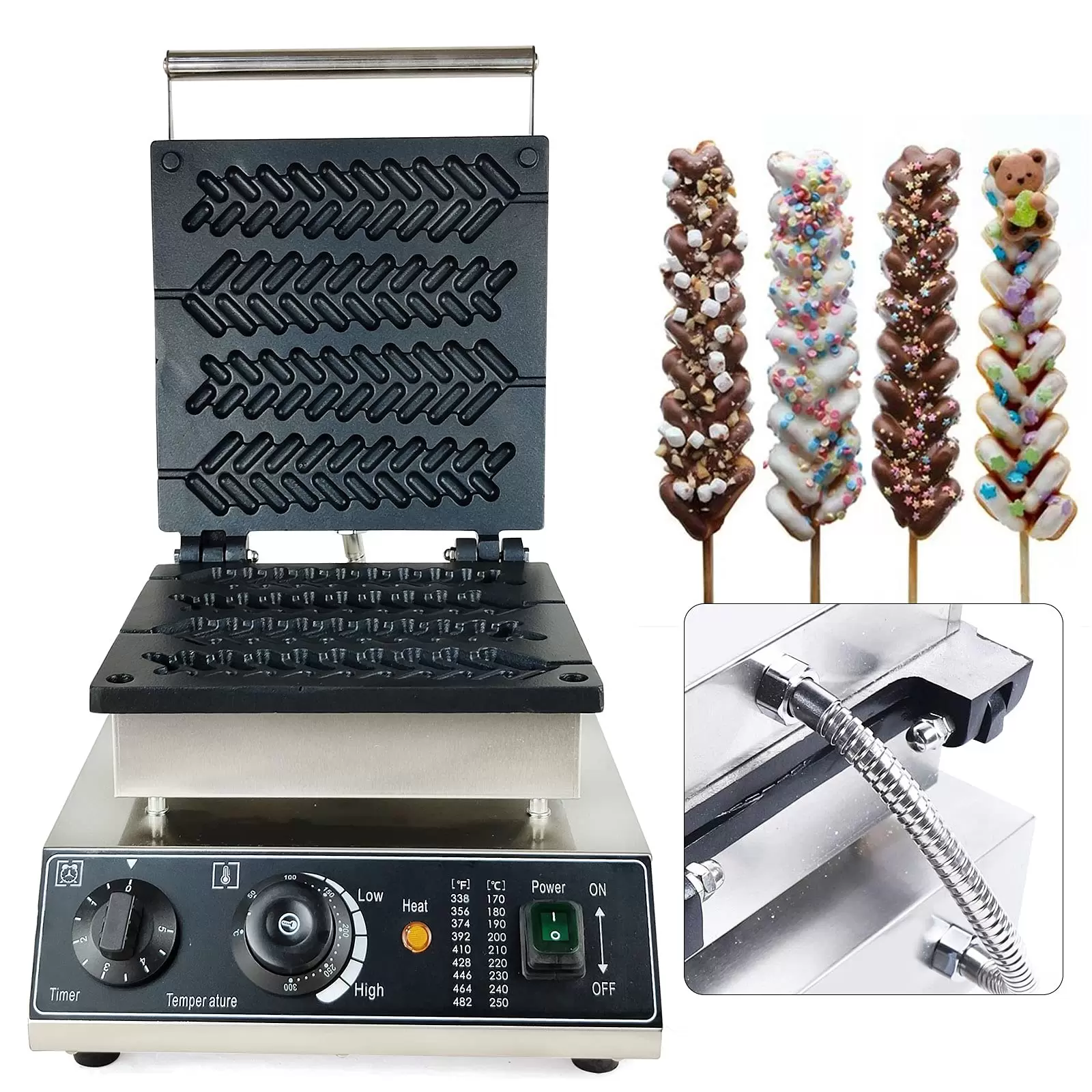 11.81*14.17*9.45inch Commercial Electric Waffle Maker Non-Stick with Wheat Handle 1.7KW Wheat Stalk Waffle Maker For Bakeries Restaurants 11.81*14.17*9.45inch Commercial Electric Waffle Maker Non-Stick with Wheat Handle 1.7KW Wheat Stalk Waffle Maker For Bakeries Restaurants