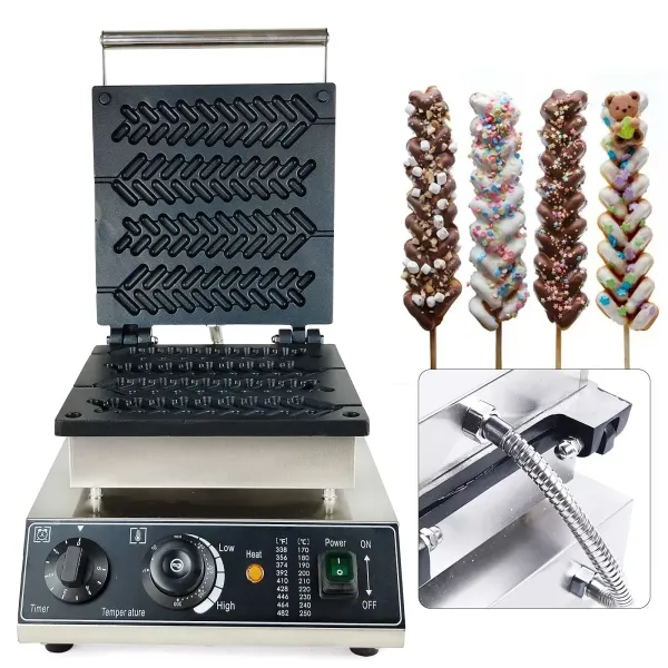 11.81*14.17*9.45inch Commercial Electric Waffle Maker Non-Stick with Wheat Handle 1.7KW Wheat Stalk Waffle Maker For Bakeries Restaurants