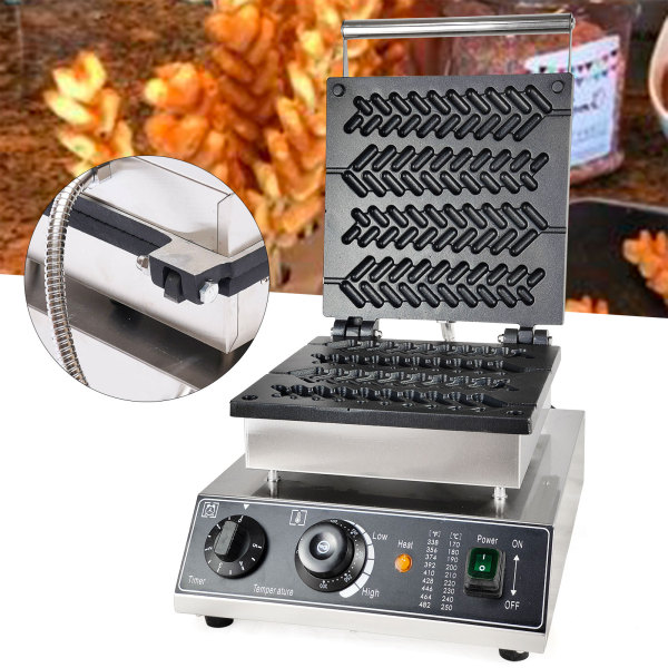 11.81*14.17*9.45inch Commercial Electric Waffle Maker Non-Stick with Wheat Handle 1.7KW Wheat Stalk Waffle Maker For Bakeries Restaurants