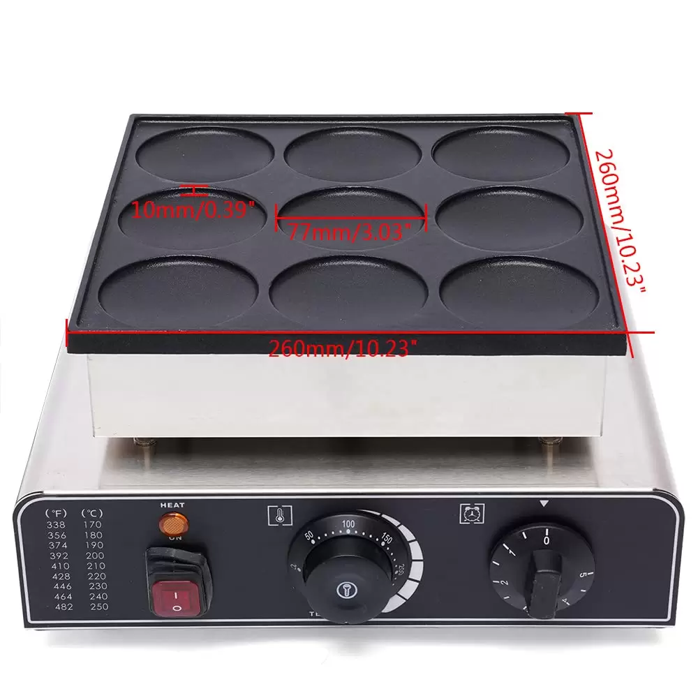 Electric Crepe Maker Commercial Crepe Maker for 9 Dorayaki, Crepes (3.03 x 3.03 x 0.39 inch) Electric Crepe Maker Commercial Crepe Maker for 9 Dorayaki, Crepes (3.03 x 3.03 x 0.39 inch)
