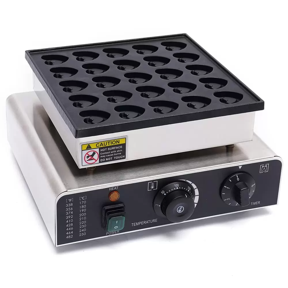 Professional Stainless Steel Waffle Maker - 0.85 kW - with Non-Stick Coating - 25 Pieces - Mini Electric Crepe Maker Professional Stainless Steel Waffle Maker - 0.85 kW - with Non-Stick Coating - 25 Pieces - Mini Electric Crepe Maker