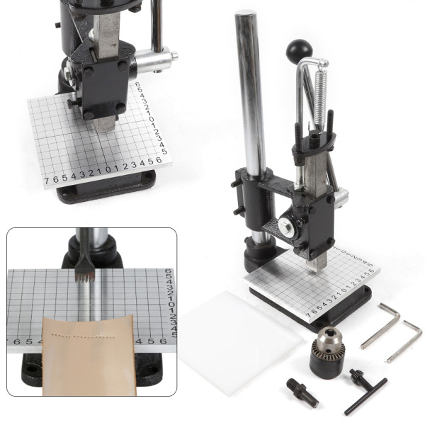 Leather Hole Punch Tool Hole Punch Machine, Eyelet Press Kit Punching, DIY Leather Punching Machine for Making Leather Bags