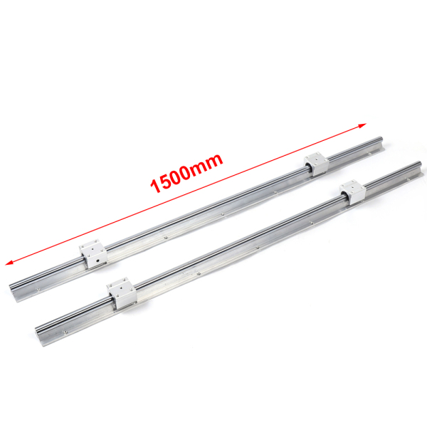 Linear Rails for Linear Bearings 2 Linear Rails 2X Shaft SBR16 L1500mm Linear Rail 4Pcs SBR16UU Bearing for Routers Milling Machines Lathes Benders