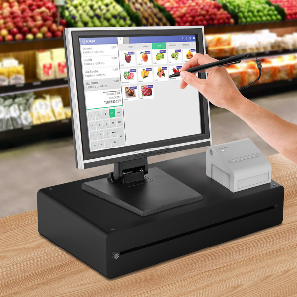Touch Screen With Support For Pc Pos Cash Register System 15" 1024*768 LCD Screen Cashier Restaurant Bar Touch Screen LCD Display Black