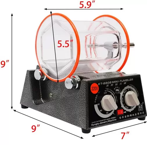 Jewelry Polisher Machine, Tumbler Rotary 3Kg Tumbler Jewelry Polisher, Rotary Tumbler Jewelry Polishing Kit, With Free Polishing Bead 45W 220V