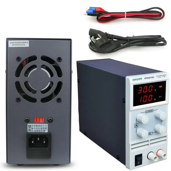 DC Power Supply Adjustable Laboratory Power Supply 0-30V 0-10A with Digital Display Current Limitation Protection Temperature Regulation