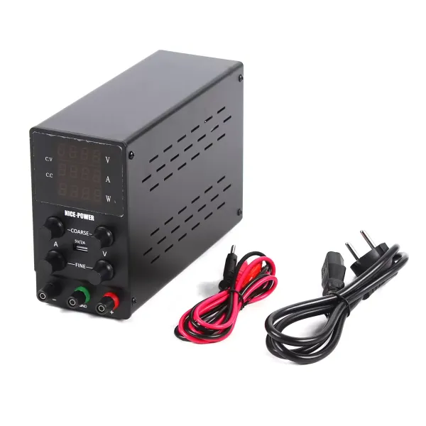Adjustable DC Lab Power Supply with 4 Digit LED Display 0-30V 0-10A Stabilize Lab Power Supply