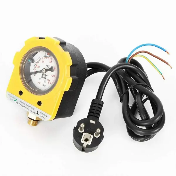 Pressure Switch with Pressure Gauge, max. 10 bar, Yellow Submersible Pump