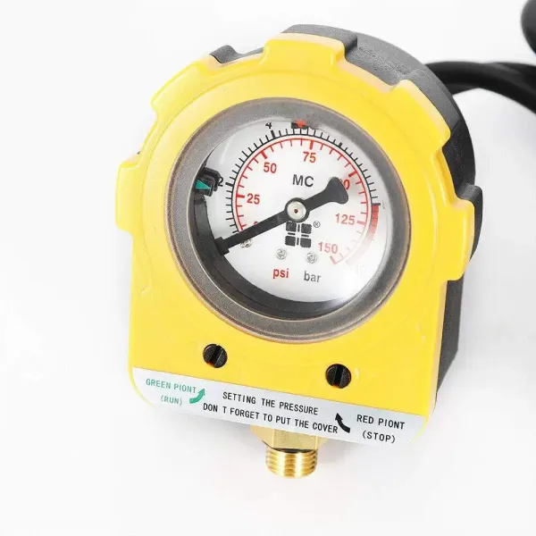 Pressure Switch with Pressure Gauge, max. 10 bar, Yellow Submersible Pump Pressure Switch with Pressure Gauge, max. 10 bar, Yellow Submersible Pump