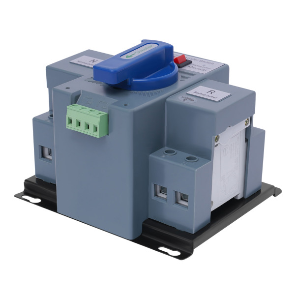 2P 63A Double Power Automatic Change-over Switch 220v Applied To Elevators Surveillance Fire Fighting Office Buildings Fast Switching Blue